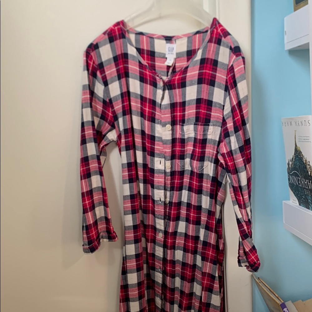 Plaid Long Sleeve Shirt Dress